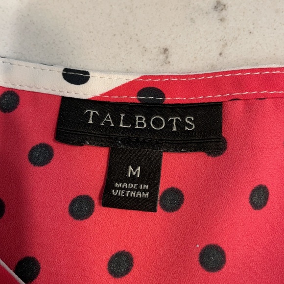 EUC Talbots Polka Dot Striped Shell Top - Picture 3 of 3